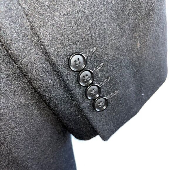 Stafford Men’s Top Coat Black Wool Blend Signature Classic Fit Size 52 - Picture 12 of 16